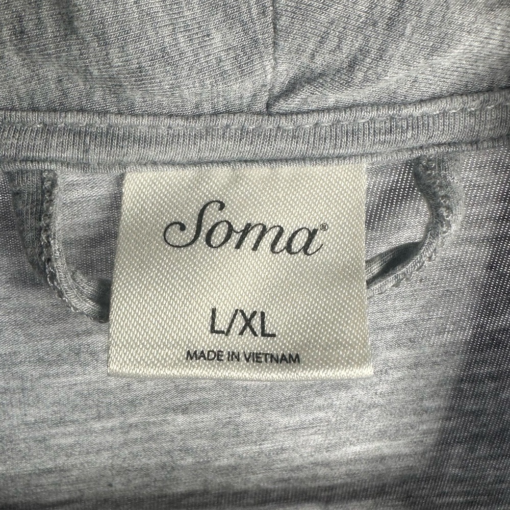 Soma | Gray Soft Knit Wrap Robe | Lightweight Lounge | L/XL - Picture 5 of 7